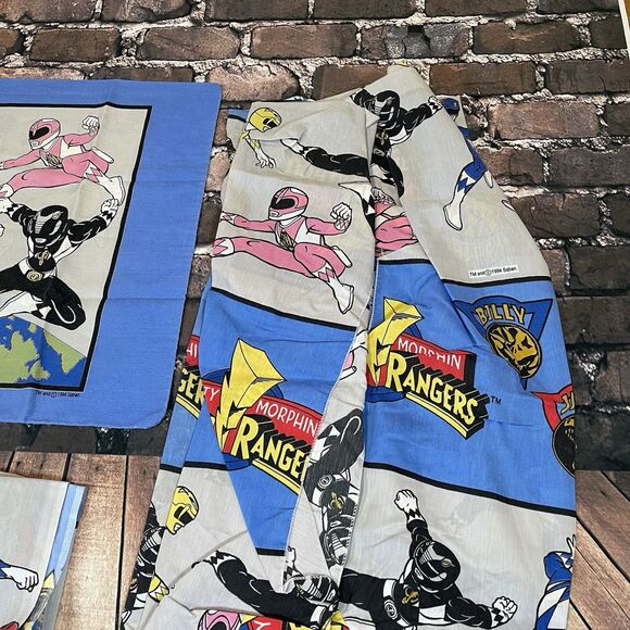 Vintage Mighty Morphin Power Rangers Bedding Saban 1994 Twin Bed 90s Set - Picture 8 of 9
